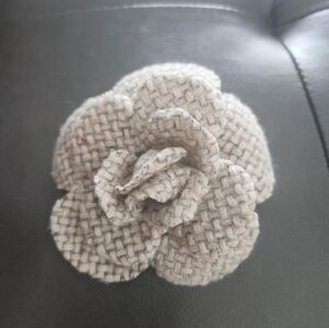 Vintage Chanel Tweed Camellia Brooch
